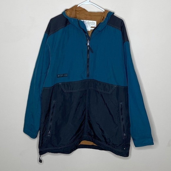 Vintage Columbia Hooded 1/2 Zip Windbreaker Jacket - Picture 1 of 8